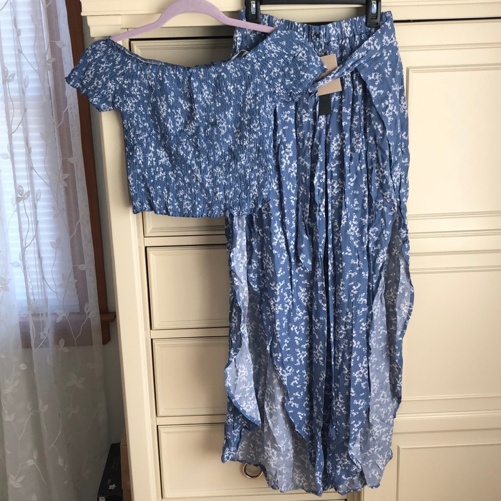 Sugar & Cream Crop Top, Wide Leg Pants